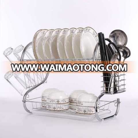 chrome plated dish rack metal wire dish drying rack with cheap price